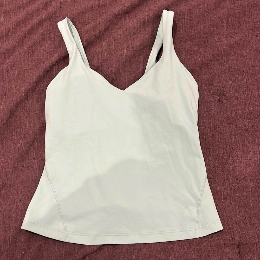 Lululemon sign tank top, teal color size 4
